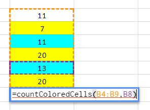 Formula for count by cell color