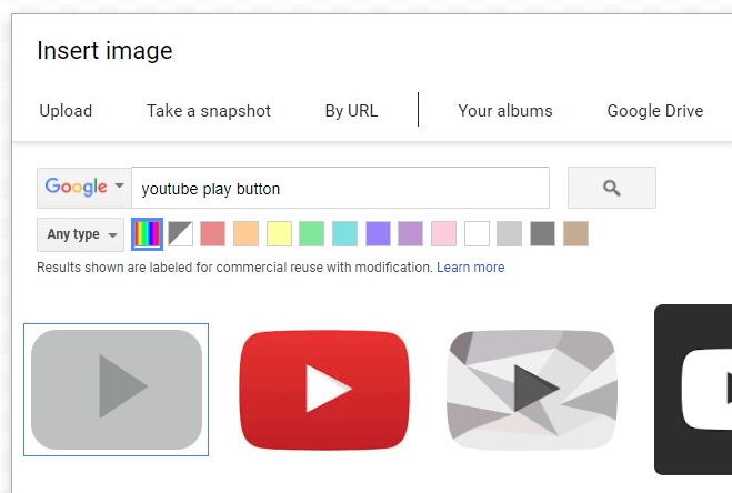 Search YouTube button